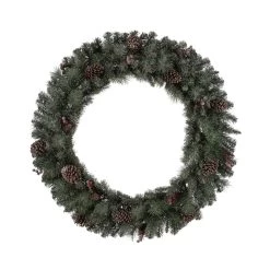 New 💯 Glitzhome® 42" LED Oversized Glittered Pinecone 🎅 Christmas Wreath ❤️ -Glitzhome Sales D493626S 6