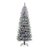 Coupon 🔥 7.5ft Pre-Lit Flocked Pine Artificial 🔔 Christmas Tree, Color Changing LED Lights by Glitzhome 😉 -Glitzhome Sales D494326S 1