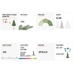 New ⭐ 7.5ft Pre-Lit Flocked Layered Spruce Artificial 🔔 Christmas Tree, Warm White LED Lights by Glitzhome 🔥 -Glitzhome Sales D494329S 8