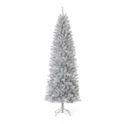 Cheap 🔥 7.5ft. Unlit Silver Tinsel Artificial 🎄 Christmas Tree by Glitzhome ⭐