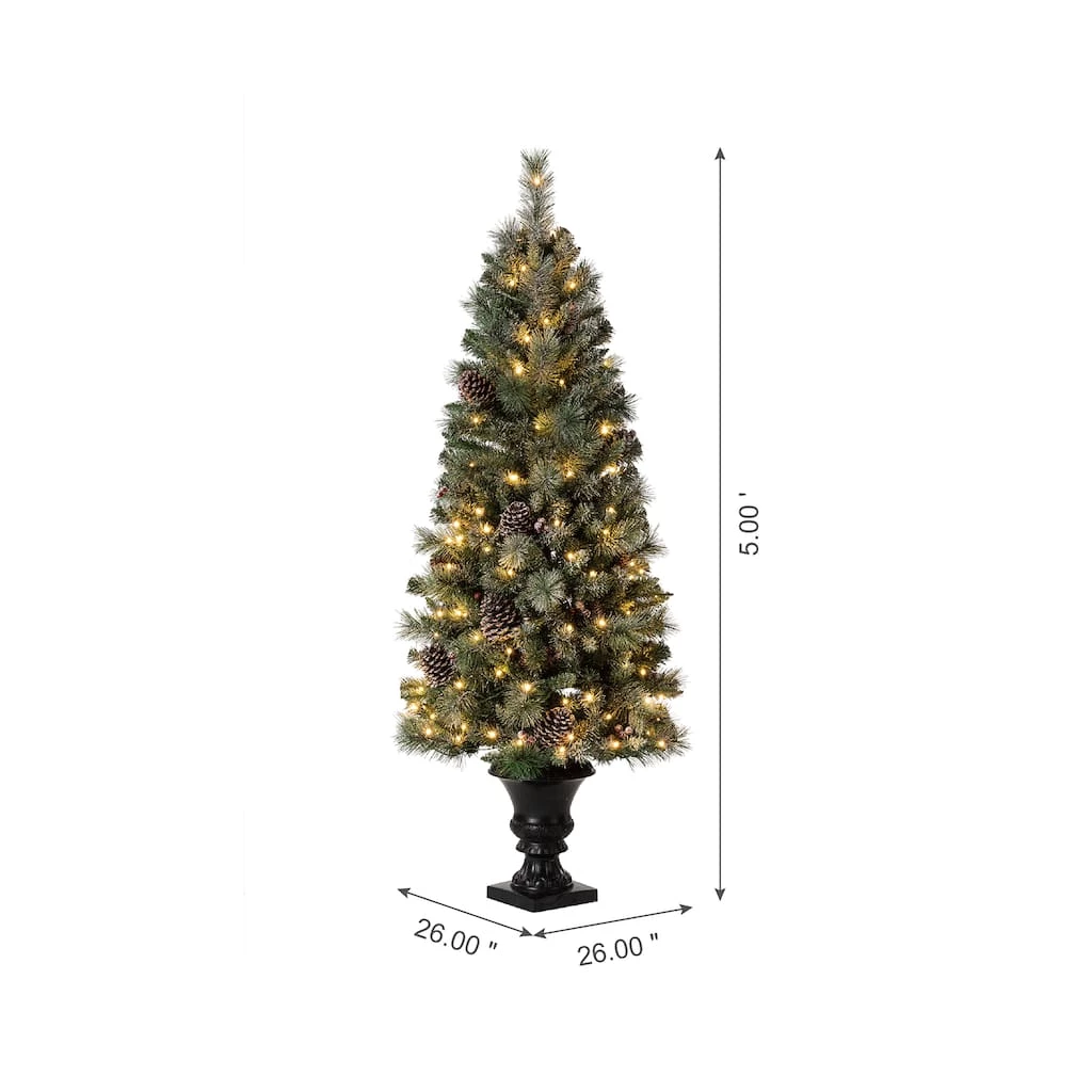 New π 5ft. Pre-Lit Flocked Pine Artificial π
Christmas Tree in Black Urn, Warm White Lights by Glitzhome π 9 New π 5ft. Pre-Lit Flocked Pine Artificial π
Christmas Tree in Black Urn, Warm White Lights by Glitzhome π - Image 7
