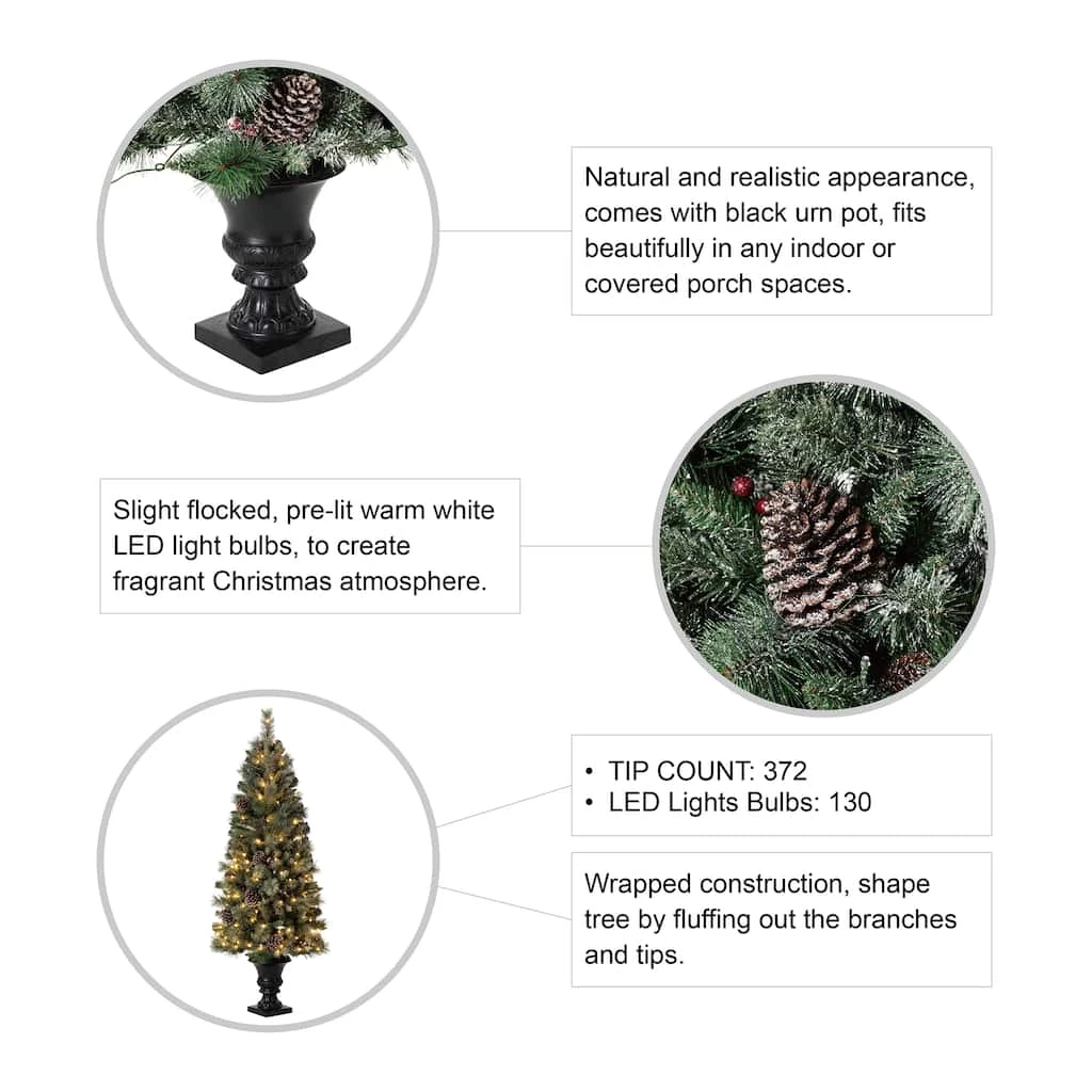 New π 5ft. Pre-Lit Flocked Pine Artificial π
Christmas Tree in Black Urn, Warm White Lights by Glitzhome π 10 New π 5ft. Pre-Lit Flocked Pine Artificial π
Christmas Tree in Black Urn, Warm White Lights by Glitzhome π - Image 8