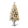 Outlet ❤️ 4ft. Pre-Lit Flocked Pine Artificial ❄ Christmas Tree in Silver Urn, Warm White Lights by Glitzhome 😍 -Glitzhome Sales D494337S 1