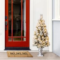 Outlet β€οΈ 4ft. Pre-Lit Flocked Pine Artificial β Christmas Tree in Silver Urn, Warm White Lights by Glitzhome π 11 Outlet β€οΈ 4ft. Pre-Lit Flocked Pine Artificial β Christmas Tree in Silver Urn, Warm White Lights by Glitzhome π -Glitzhome Sales D494337S 2