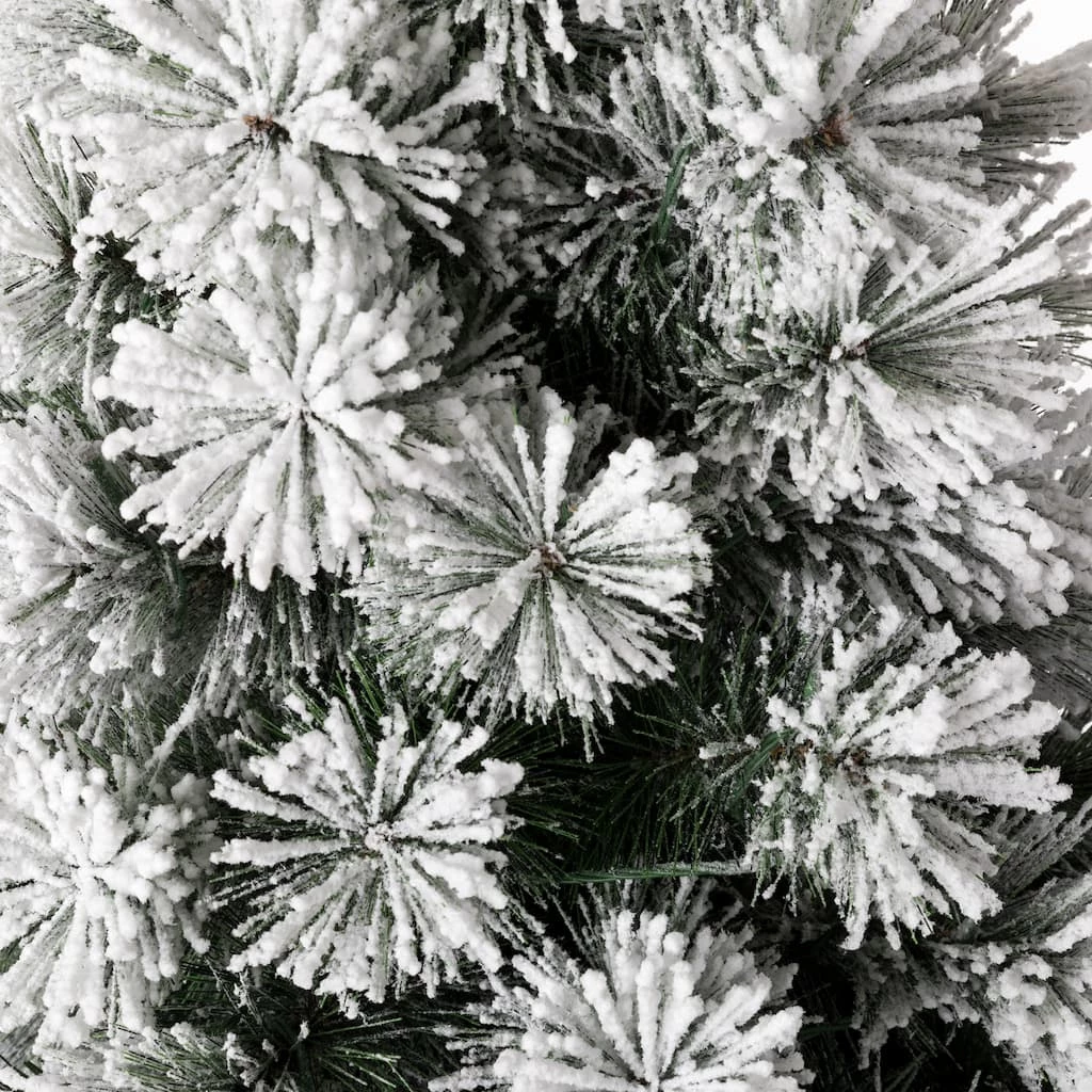 Outlet β€οΈ 4ft. Pre-Lit Flocked Pine Artificial β Christmas Tree in Silver Urn, Warm White Lights by Glitzhome π 7 Outlet β€οΈ 4ft. Pre-Lit Flocked Pine Artificial β Christmas Tree in Silver Urn, Warm White Lights by Glitzhome π - Image 5