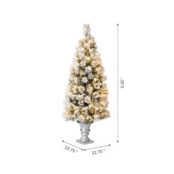 Outlet β 5ft. Pre-Lit Flocked Pine Artificial π Christmas Tree in Silver Urn, Warm White Lights by Glitzhome 𧨠16 Outlet β 5ft. Pre-Lit Flocked Pine Artificial π Christmas Tree in Silver Urn, Warm White Lights by Glitzhome 𧨠-Glitzhome Sales D494338S 7