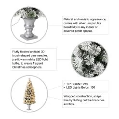 Outlet β 5ft. Pre-Lit Flocked Pine Artificial π Christmas Tree in Silver Urn, Warm White Lights by Glitzhome 𧨠17 Outlet β 5ft. Pre-Lit Flocked Pine Artificial π Christmas Tree in Silver Urn, Warm White Lights by Glitzhome 𧨠-Glitzhome Sales D494338S 8