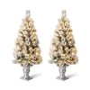 Wholesale π 4ft. Pre-Lit Flocked Pine Artificial π Christmas Tree in Planter Set, Warm White LED Lights by Glitzhome π 2 Wholesale π 4ft. Pre-Lit Flocked Pine Artificial π Christmas Tree in Planter Set, Warm White LED Lights by Glitzhome π -Glitzhome Sales D494339S 1