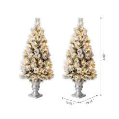 Wholesale π 4ft. Pre-Lit Flocked Pine Artificial π Christmas Tree in Planter Set, Warm White LED Lights by Glitzhome π 16 Wholesale π 4ft. Pre-Lit Flocked Pine Artificial π Christmas Tree in Planter Set, Warm White LED Lights by Glitzhome π -Glitzhome Sales D494339S 7