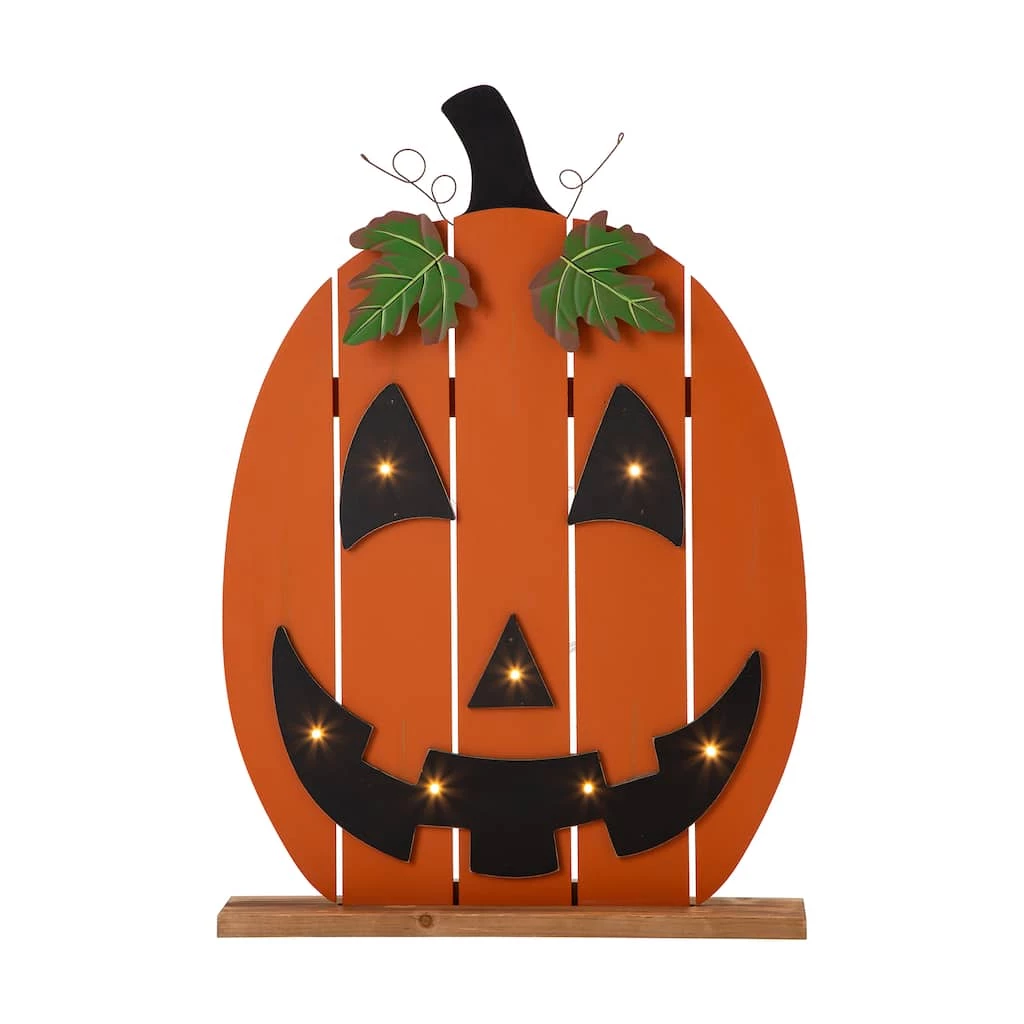 Discount 🥰 Glitzhome® 30" Lighted Wooden Pumpkin Porch Décor ⌛ 3 Discount 🥰 Glitzhome® 30" Lighted Wooden Pumpkin Porch Décor ⌛