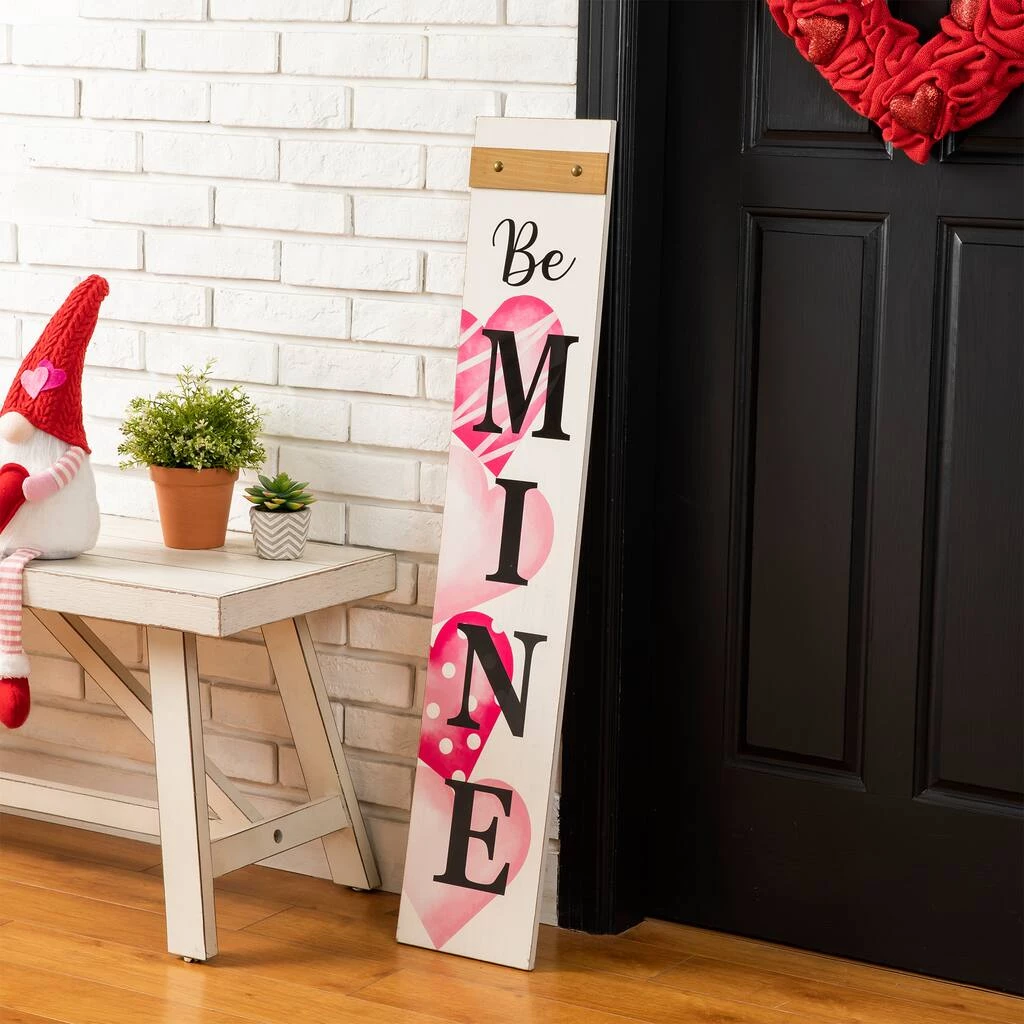 Budget π Glitzhome® 3.5ft. Valentine's Wooden "Be Mine" Porch Sign π 4 Budget π Glitzhome® 3.5ft. Valentine's Wooden "Be Mine" Porch Sign π - Image 2