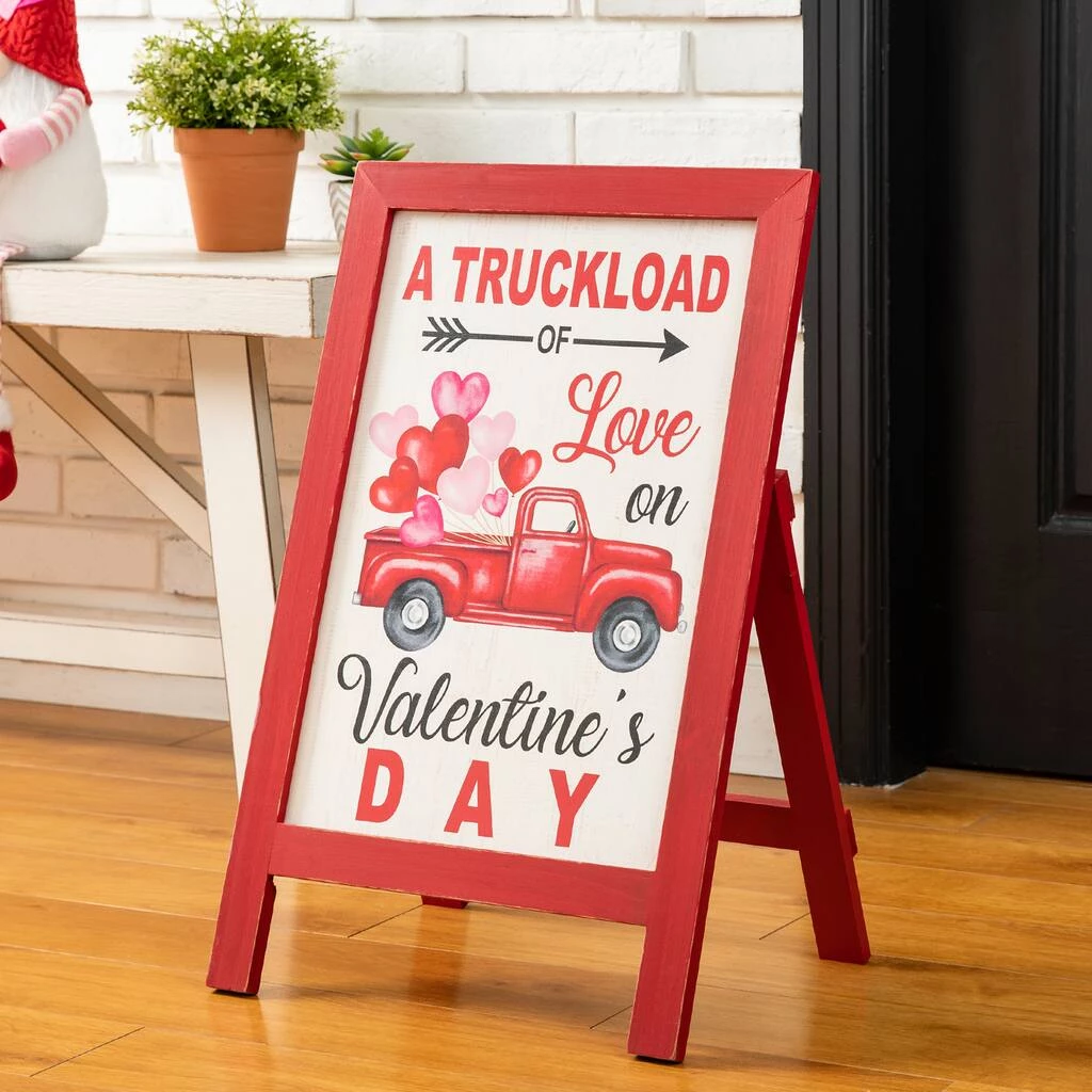 Flash Sale 🧨 Glitzhome® 24" Wooden Valentine's Truck Standing Porch Sign ❤️ 6 Flash Sale 🧨 Glitzhome® 24" Wooden Valentine's Truck Standing Porch Sign ❤️ - Image 4