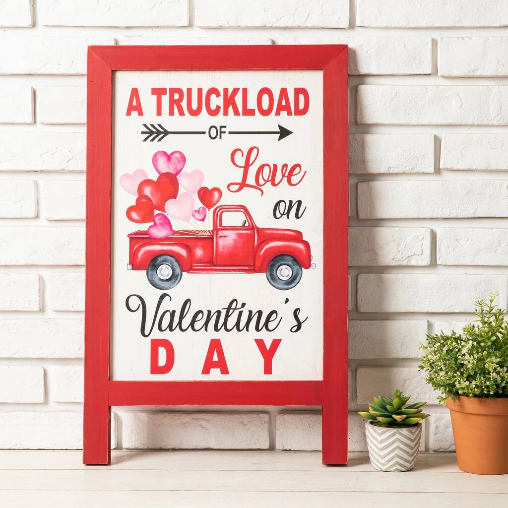 Flash Sale 🧨 Glitzhome® 24" Wooden Valentine's Truck Standing Porch Sign ❤️ 4 Flash Sale 🧨 Glitzhome® 24" Wooden Valentine's Truck Standing Porch Sign ❤️ - Image 2