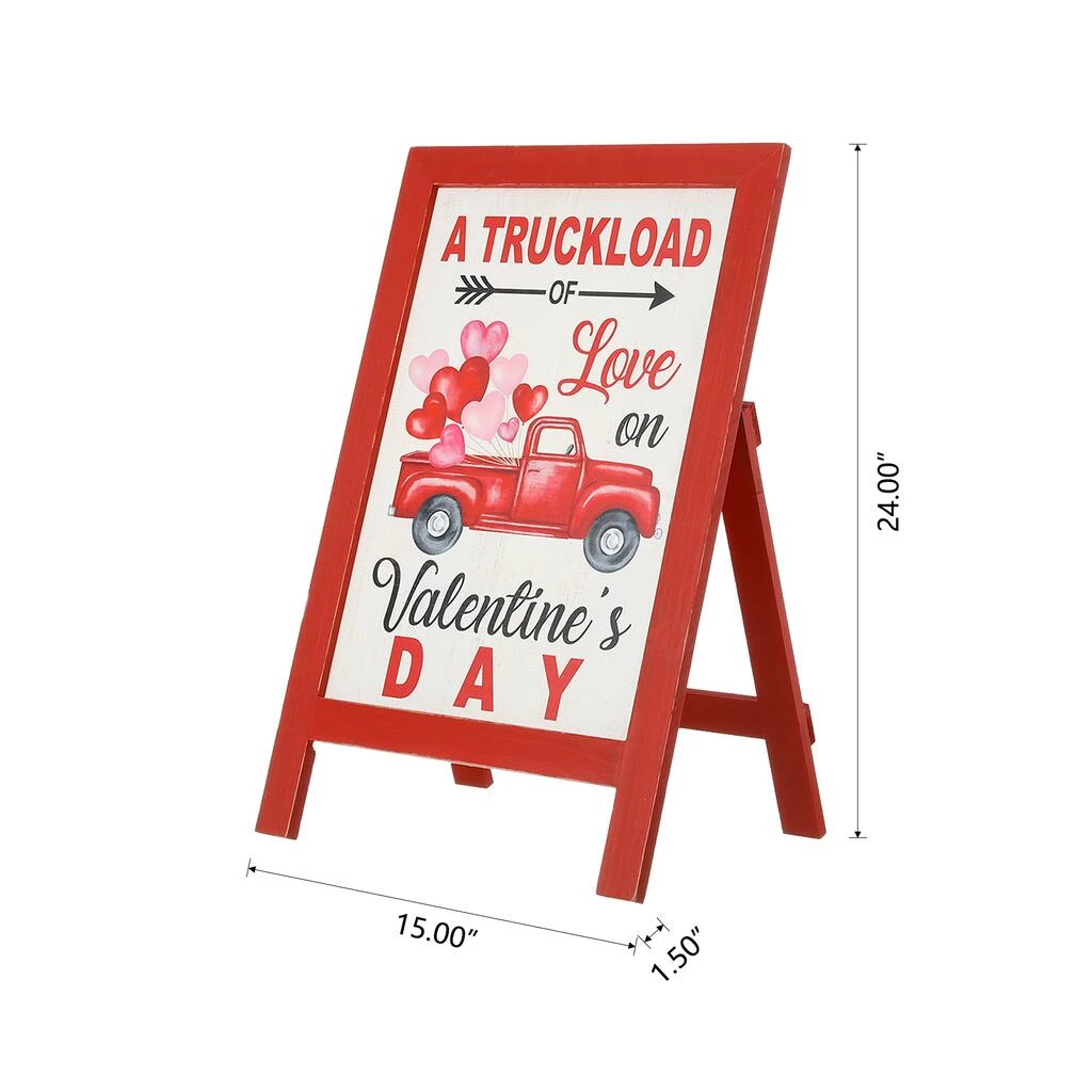 Flash Sale 🧨 Glitzhome® 24" Wooden Valentine's Truck Standing Porch Sign ❤️ 10 Flash Sale 🧨 Glitzhome® 24" Wooden Valentine's Truck Standing Porch Sign ❤️ - Image 8