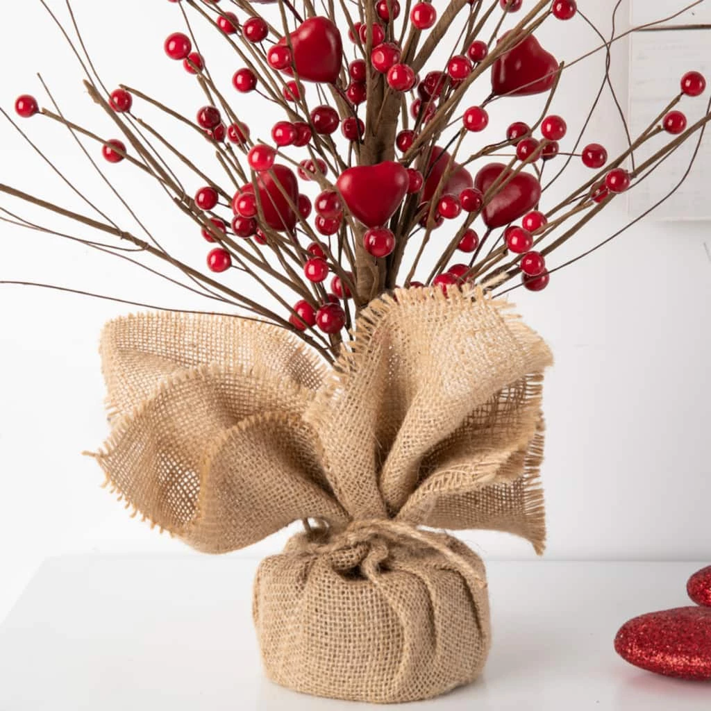 Promo π Glitzhome® 18" Lighted Valentine's Berry Heart Table Tree π 6 Promo π Glitzhome® 18" Lighted Valentine's Berry Heart Table Tree π - Image 4