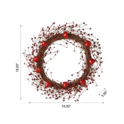 Deals 🤩 Glitzhome® 18" Valentine's Berry Wreath 😀 -Glitzhome Sales D582798S 8