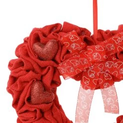 Best deal 🔔 Glitzhome® 19.25" Fabric Valentine's Heart Wreath 😍 -Glitzhome Sales D582799S 6
