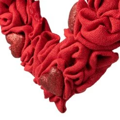 Best deal 🔔 Glitzhome® 19.25" Fabric Valentine's Heart Wreath 😍 -Glitzhome Sales D582799S 7