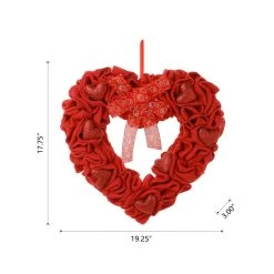 Best deal 🔔 Glitzhome® 19.25" Fabric Valentine's Heart Wreath 😍 -Glitzhome Sales D582799S 8