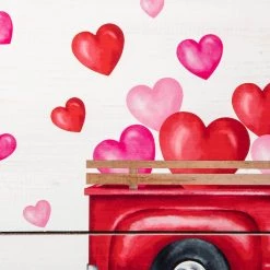 Outlet ⌛ Glitzhome® 24" Wooden Valentine's Truck Wall Sign 🔔 -Glitzhome Sales D582802S 7