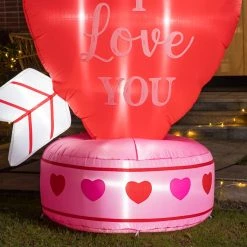 Discount 🔔 Glitzhome® 5ft. Lighted Valentine's Inflatable Heart Décor ✨ -Glitzhome Sales D582803S 4