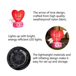 Discount 🔔 Glitzhome® 5ft. Lighted Valentine's Inflatable Heart Décor ✨ -Glitzhome Sales D582803S 5