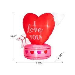 Discount 🔔 Glitzhome® 5ft. Lighted Valentine's Inflatable Heart Décor ✨ -Glitzhome Sales D582803S 8