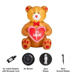 Outlet βοΈ Glitzhome® 6ft. Lighted Valentine's Inflatable Bear with Heart Décor π 16 Outlet βοΈ Glitzhome® 6ft. Lighted Valentine's Inflatable Bear with Heart Décor π -Glitzhome Sales D582804S 7