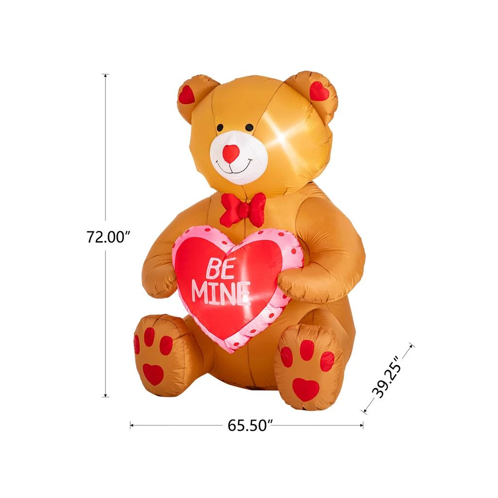 Outlet βοΈ Glitzhome® 6ft. Lighted Valentine's Inflatable Bear with Heart Décor π 10 Outlet βοΈ Glitzhome® 6ft. Lighted Valentine's Inflatable Bear with Heart Décor π - Image 8