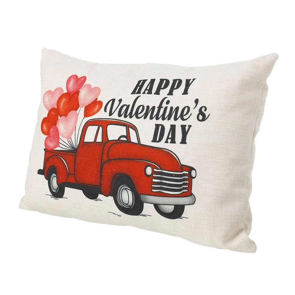 Wholesale π Glitzhome® 18" Faux Burlap Happy Valentine's Truck Pillow π 7 Wholesale π Glitzhome® 18" Faux Burlap Happy Valentine's Truck Pillow π - Image 5