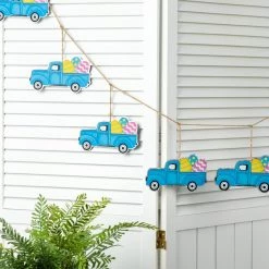 Best Sale 🧨 Glitzhome® Easter Metal Truck Garland 😀 -Glitzhome Sales D582806S 3