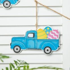 Best Sale 🧨 Glitzhome® Easter Metal Truck Garland 😀 -Glitzhome Sales D582806S 4
