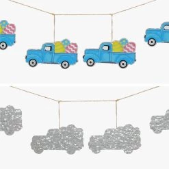 Best Sale 🧨 Glitzhome® Easter Metal Truck Garland 😀 -Glitzhome Sales D582806S 5