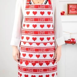 Outlet π Glitzhome® 31.25" Fabric Valentine's Heart Apron β 12 Outlet π Glitzhome® 31.25" Fabric Valentine's Heart Apron β -Glitzhome Sales D582807S 3