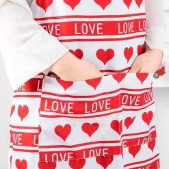 Outlet π Glitzhome® 31.25" Fabric Valentine's Heart Apron β 13 Outlet π Glitzhome® 31.25" Fabric Valentine's Heart Apron β -Glitzhome Sales D582807S 4