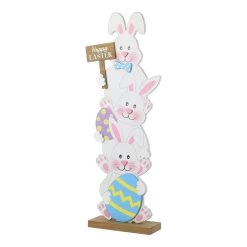 Wholesale 🔥 Glitzhome® 30.75" Easter Stacked Bunny Wooden Porch Décor 👏