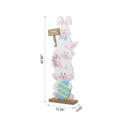 Wholesale 🔥 Glitzhome® 30.75" Easter Stacked Bunny Wooden Porch Décor 👏 -Glitzhome Sales D582814S 5