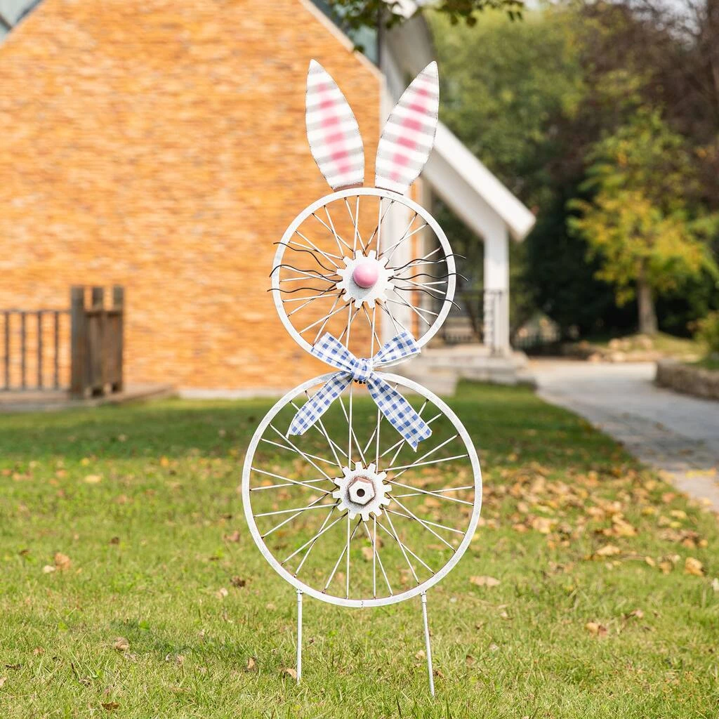 Best Sale ✨ Glitzhome® 38" Easter Wheel Bunny Metal Décor ✔️ 4 Best Sale ✨ Glitzhome® 38" Easter Wheel Bunny Metal Décor ✔️ - Image 2