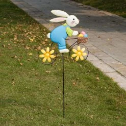 Buy 🌟 Glitzhome® 42'' Easter Bunny on Bicycle Metal Décor ✔️ -Glitzhome Sales D582818S 3