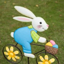 Buy 🌟 Glitzhome® 42'' Easter Bunny on Bicycle Metal Décor ✔️ -Glitzhome Sales D582818S 4