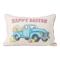 Glitzhome Sales 6 Hot Sale 💯 Glitzhome® 18" Happy Easter Faux Burlap Truck Pillow 🌟