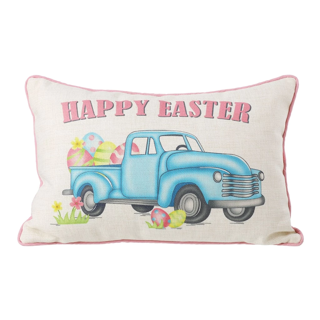Hot Sale π― Glitzhome® 18" Happy Easter Faux Burlap Truck Pillow π 3 Hot Sale π― Glitzhome® 18" Happy Easter Faux Burlap Truck Pillow π
