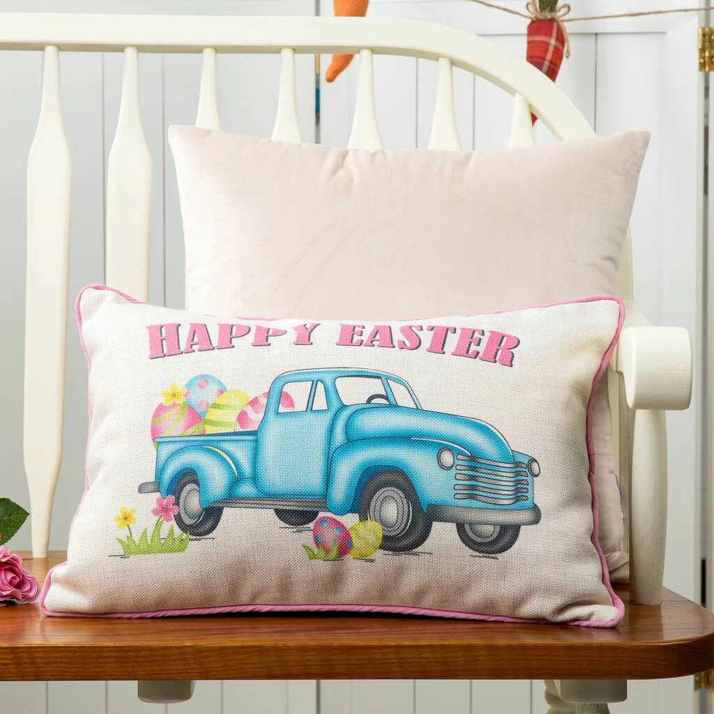Hot Sale π― Glitzhome® 18" Happy Easter Faux Burlap Truck Pillow π 4 Hot Sale π― Glitzhome® 18" Happy Easter Faux Burlap Truck Pillow π - Image 2