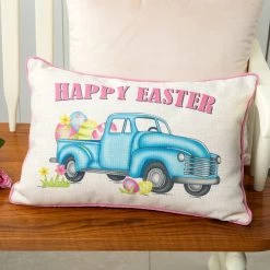 Hot Sale π― Glitzhome® 18" Happy Easter Faux Burlap Truck Pillow π 12 Hot Sale π― Glitzhome® 18" Happy Easter Faux Burlap Truck Pillow π -Glitzhome Sales D582822S 3