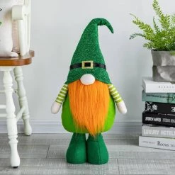 Top 10 🎉 Glitzhome® 40" St. Patrick's Telescoped Fabric Standing Gnome Décor ❤️ -Glitzhome Sales D582832S 3