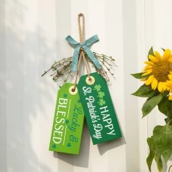 Cheapest ⭐ Glitzhome® 24" St. Patrick's Wooden Doorknob Hanging Décor ✨ -Glitzhome Sales D582835S 3