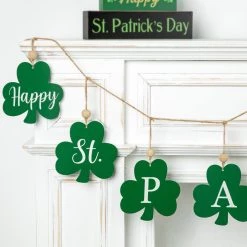 Promo ✨ Glitzhome® St. Patrick's Metal Shamrocks Garland 👍 -Glitzhome Sales D582836S 3
