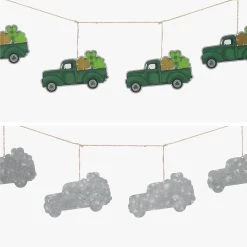 Buy 💯 Glitzhome® St. Patrick's Metal Trucks Garland 👍 -Glitzhome Sales D582838S 5