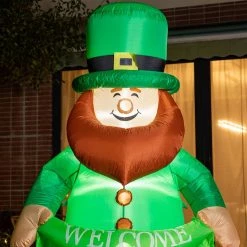 New 𧨠Glitzhome® 8ft. Lighted St. Patrick's Day Leprechaun Inflatable Décor π 12 New 𧨠Glitzhome® 8ft. Lighted St. Patrick's Day Leprechaun Inflatable Décor π -Glitzhome Sales D582839S 3