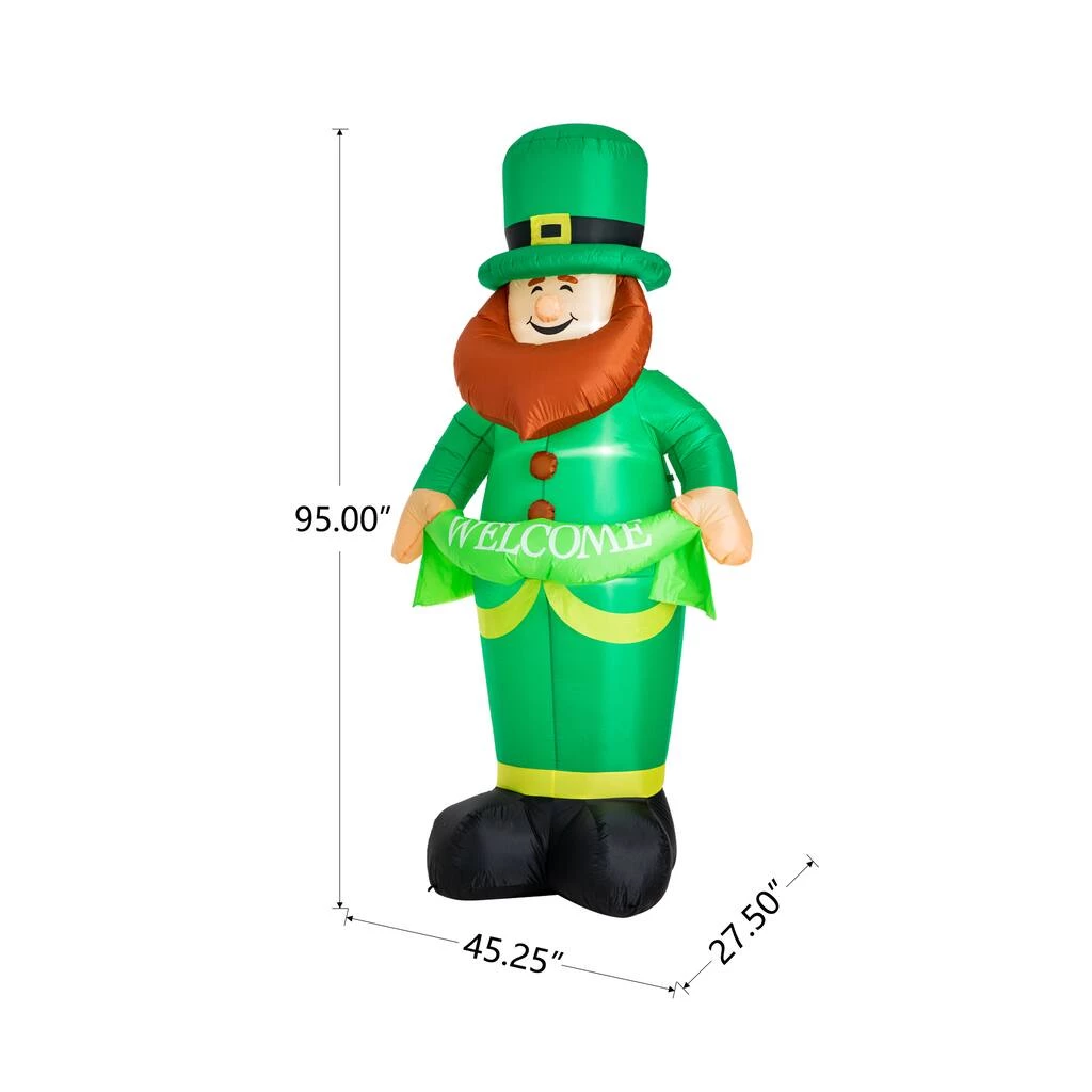 New 𧨠Glitzhome® 8ft. Lighted St. Patrick's Day Leprechaun Inflatable Décor π 9 New 𧨠Glitzhome® 8ft. Lighted St. Patrick's Day Leprechaun Inflatable Décor π - Image 7